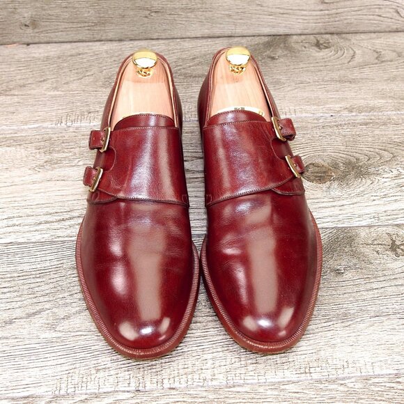 $695 Neiman Marcus GRAVATI Monkstrap 9 M Mahogany 17278 * add $15 new Trees - Picture 2 of 15